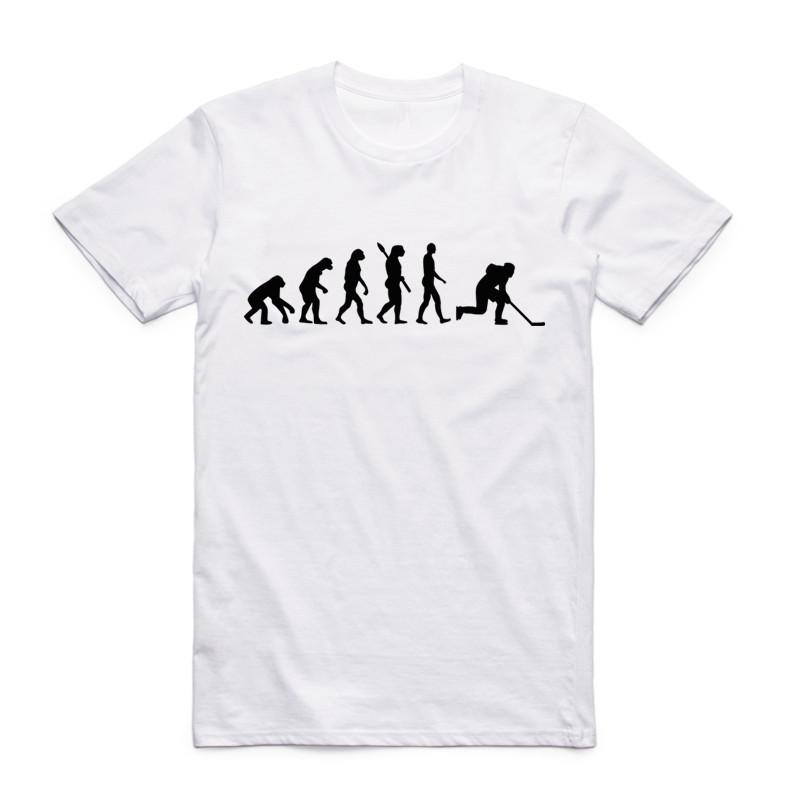 017 Summer Men Funny Print Evolution Of Ice Hockeyer Fashion T Shirt Short Sleeves O Neck Summer Casual Cool Design Tshirt