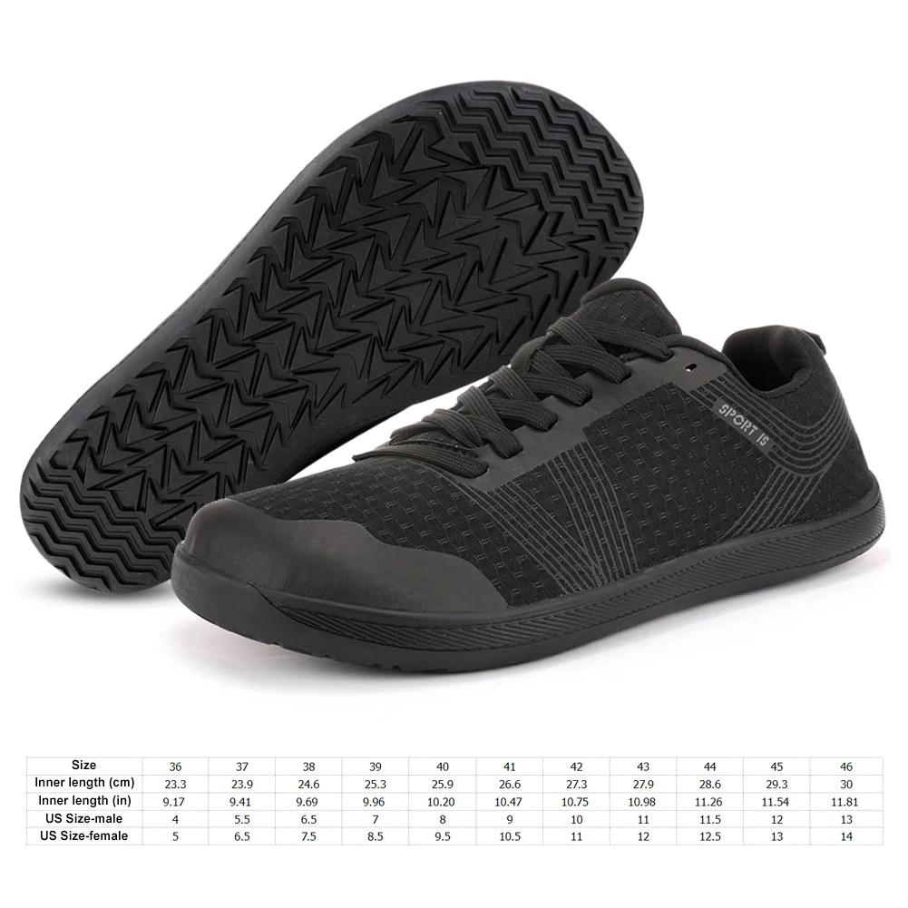 Zapatos minimalistas descalzos Zapatos de entrenamiento cruzado Antideslizantes Puntera ancha Zapatos para caminar Transpirables Ligeros Zapatillas de tenis para Hombre Mujer