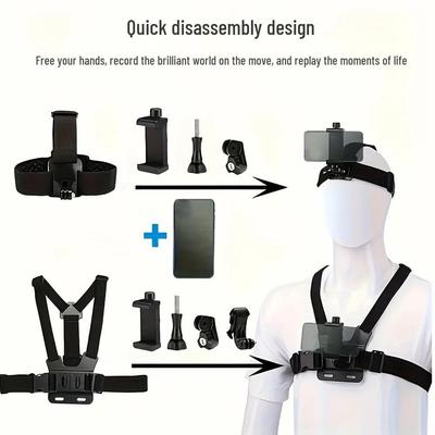 Action Camera & Phone Chest Strap Mount for First-Person View In Electric Motorcycle Riding