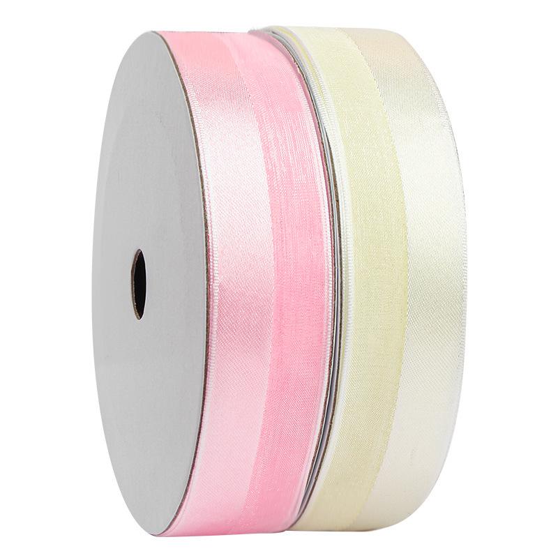 2.5cm Satin & Yarn Ribbon for Gift, Cake, and Wedding Box Decoration