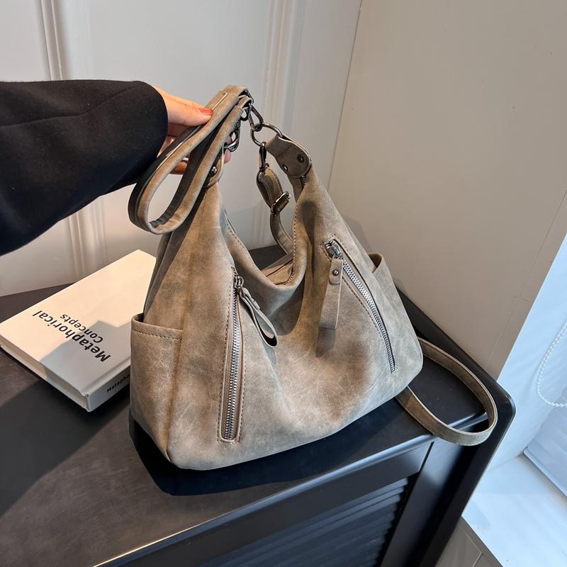 Simple Solid Color Women's Shoulder Bag, Large Capacity Handbag, Soft Pu Leather Tote Bag, Women's Casual Handbag, New Style