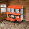 2 Tiers Chicken Nesting Boxes, 6 Compartments, Metal Egg Laying Boxes with Protective Collection Lids, Roll Out Nesting Box, Easy to Assemble, Ideal