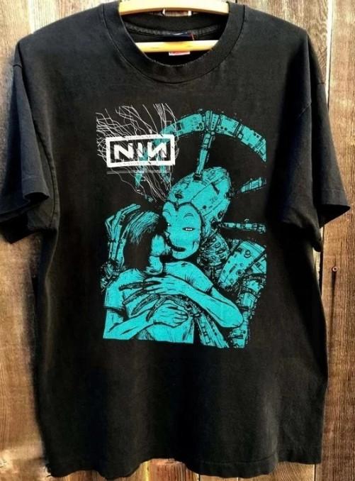 

Nine Inch Nails 2005 With Teeth Tour Poster Rock Band Black T shirt Men Women Unisex T-Shirt L