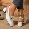 Fashion Retro Women Sandals Fashion Low-heeled Shoes Comfortable Suede Office Ladies Shoes High Quality Slip On Woman Flat Sandals