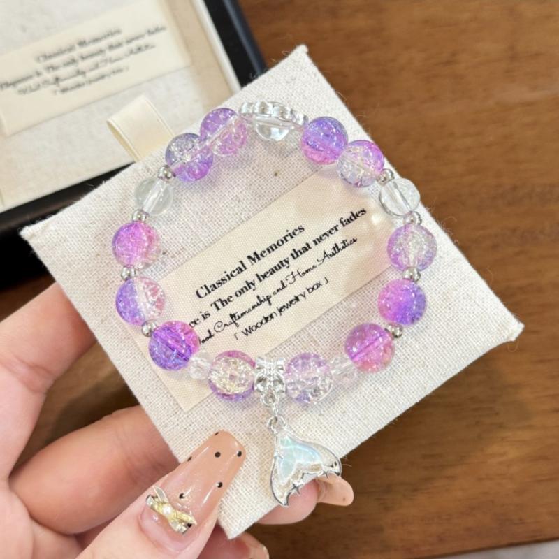 Pulseira de Conto de Fadas Sonhadora com Cauda de Peixe e Contas Doce Design Para Mulheres Meninas Moda Pulseira com Corda Elástica Acessórios de Joias Presentes
