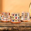 Rotating Whiskey Glass, Hand Painted Swivel Tumbler with 360-degree Spinning Base, Faux Crystal Liquor Glass Cup for Home Bar