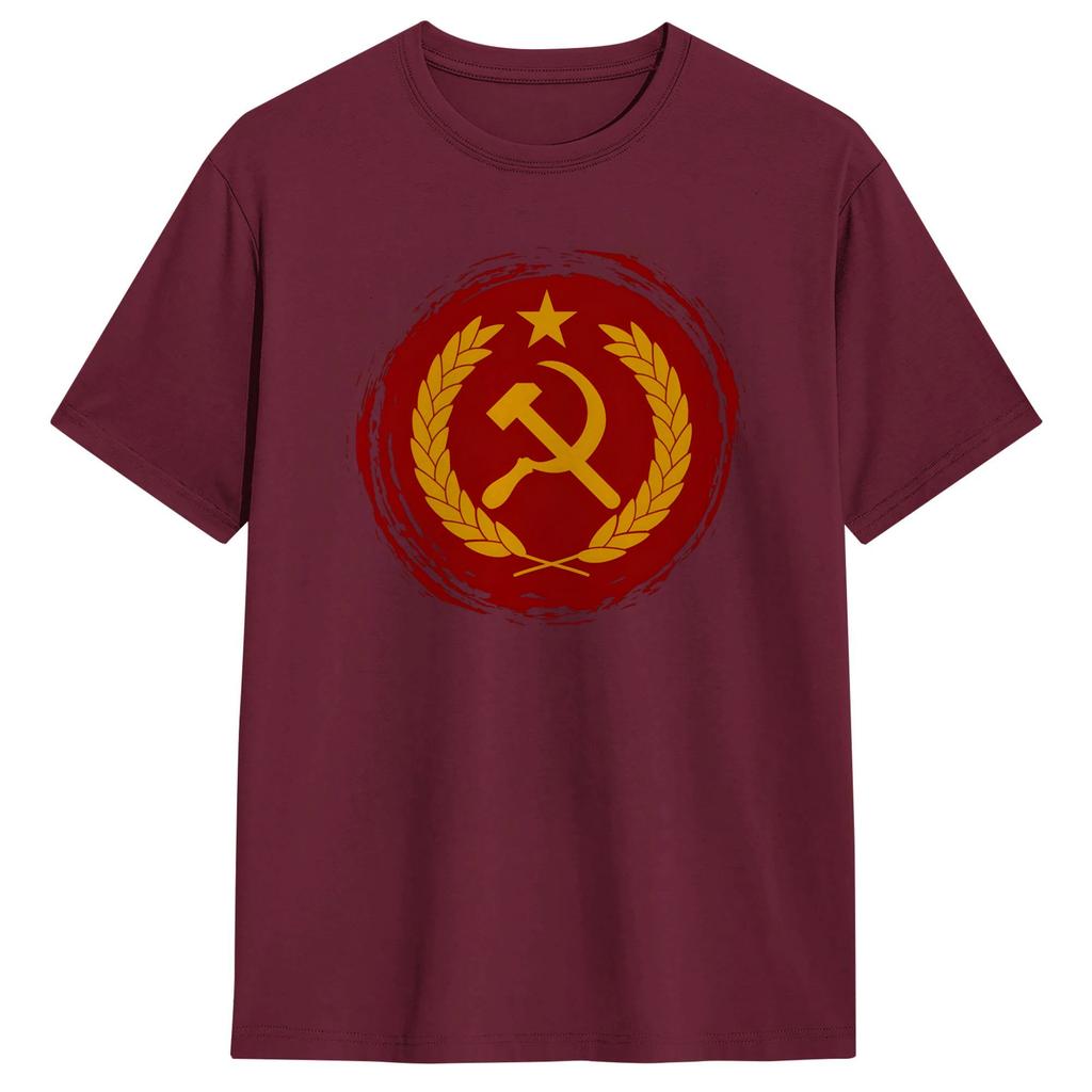 Unisexs TShirt Hammer And Sickle Star Marxist Funny 100 Cotton Tee Shirt Short Sleeve T Shirts Crewneck Clothes