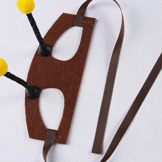 Bee Headwear with Antenna Ears Cat Dog Headpiece with Ear Holes Pet Headwear for Cats Small Dogs Bichon Festive Party Dress-up