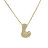 Luxury Zircon 26 English Letter Pendant Necklace for Women Gold Plated Stainless Steel Chain Fat Alphabet Hip Hop Necklace