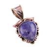 Natural Purple Moonstone Gemstone 925 Solid Silver Two Tone Pendant 1.25'' I3b13