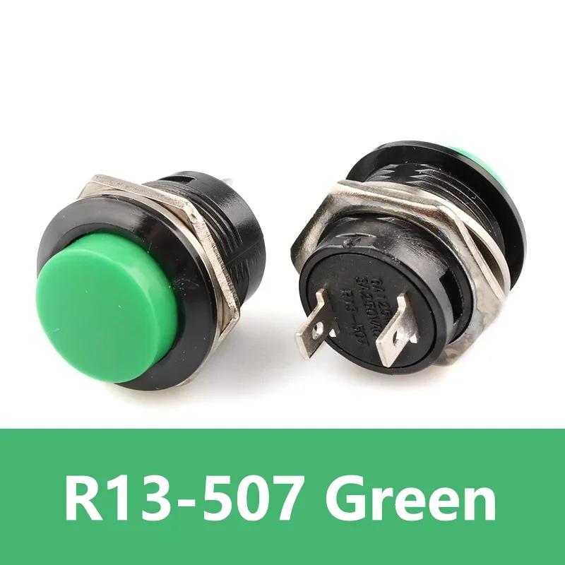 5/20Pcs 2Pin ON-OFF 16mm Round Push Button Switch R13-507 Momentary Power Switch