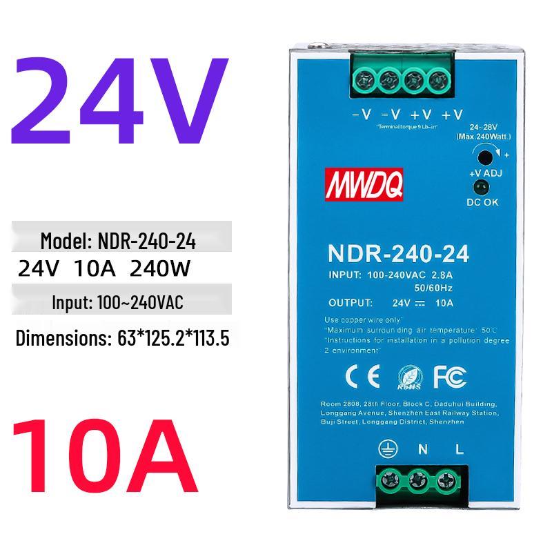 EDR-120-24 DIN Rail Power Supply 12/48V DC, 75/150/240/480W NDR Options