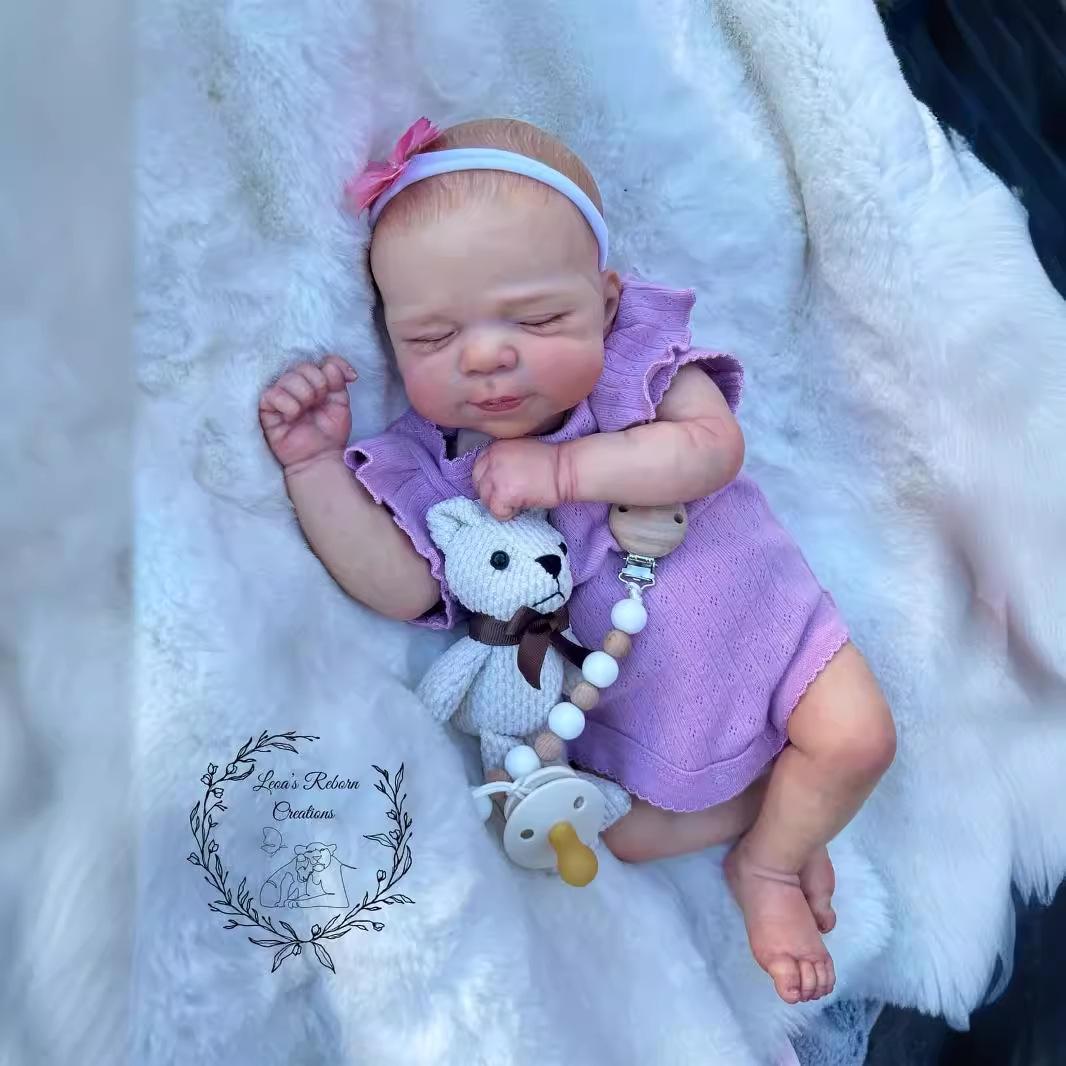 Pascale 19 Reborn Baby Doll with 3D Hand-Painted Details Cloth Body