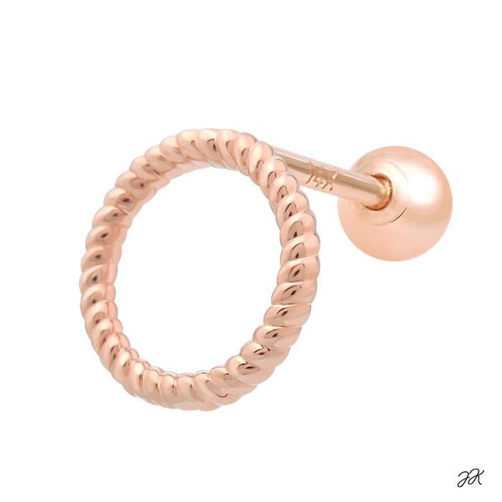 Cordé 14K Gold Needle Rose Gold Simple Round Ring Piercing (S8539151)