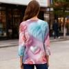 Women's Valentine's Day Print Fashion Casual 3/4 Sleeve Round Neck Top