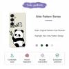 Samsung Galaxy S25 maciņš ar pandas raksta apdruku, taisnu malu TPU telefona aizmugurējais vāciņš