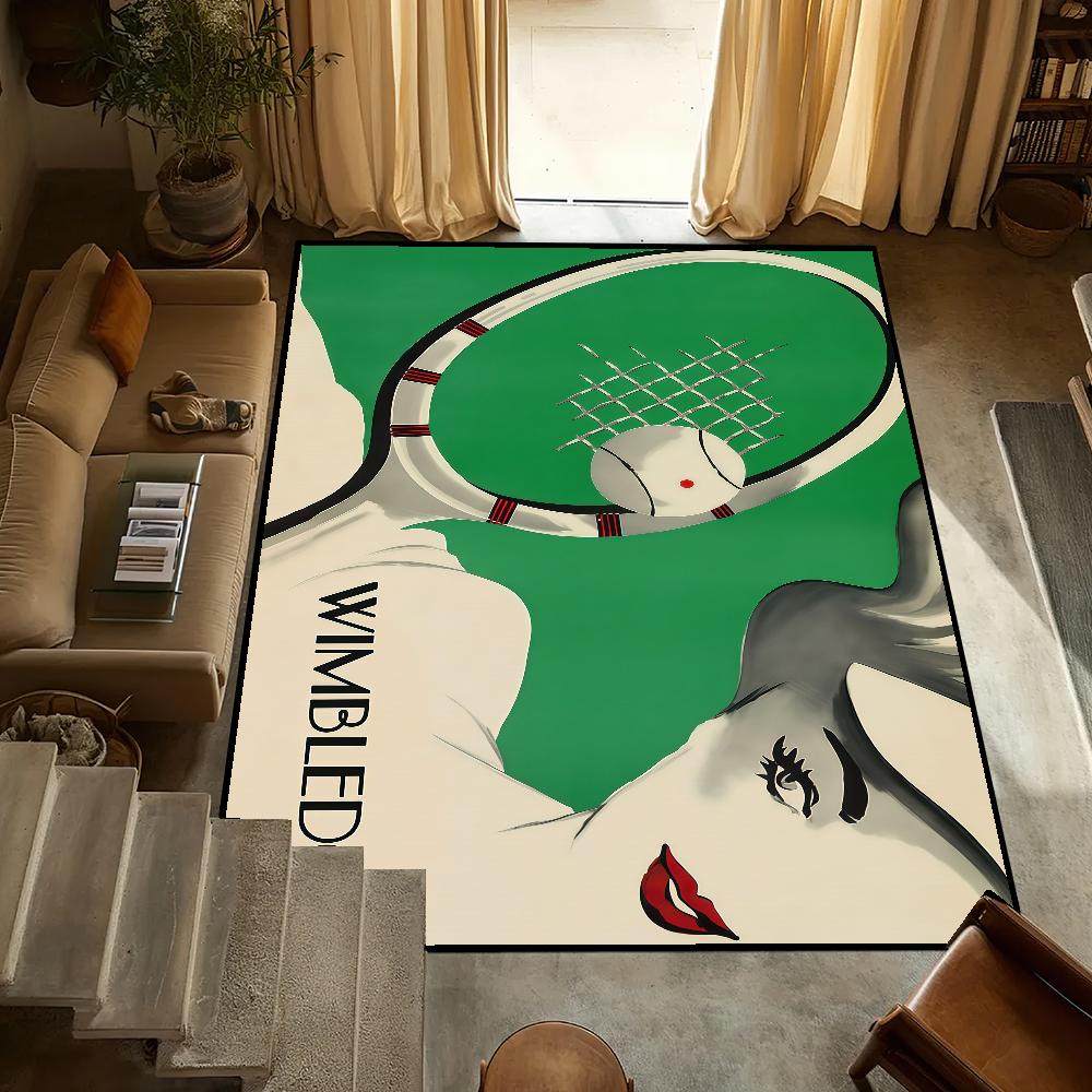 Wimbledon Championships Doormat - Handmade Tufted Anti-Slip Rug for Kitchen, Bedroom & Living Room, Tennis Decor 60x90cm