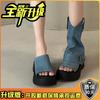 Fashion retro thick-soled two wear cool boots for women to wear in summer, new models for outer wear, versatile temperament sandals