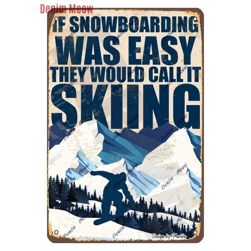 Vintage Ski Patrol Metal Poster, Retro Apres Skiing Tin Sign, Outdoor Winter Sports, Ski Team Printing Decoration, Plates, WY262