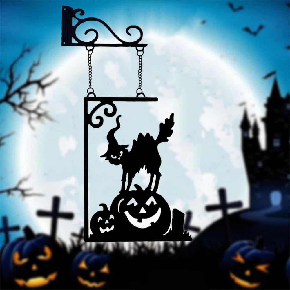 Vintage Halloween Hanging Sign Not Easy To Deform Witch Silhouette Ghost Pendant Party