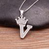 Nidin Luxury A-Z Crown Alphabet Pendant Chain Necklace Punk Style Lucky Initial Name Jewelry Fine Party Wedding Birthday Gift