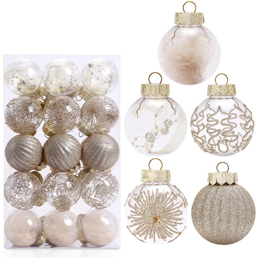 30pcs 6cm Christmas Ball Set Plastic Hanging Ornament Crafts Christmas Tree Pendant New Year