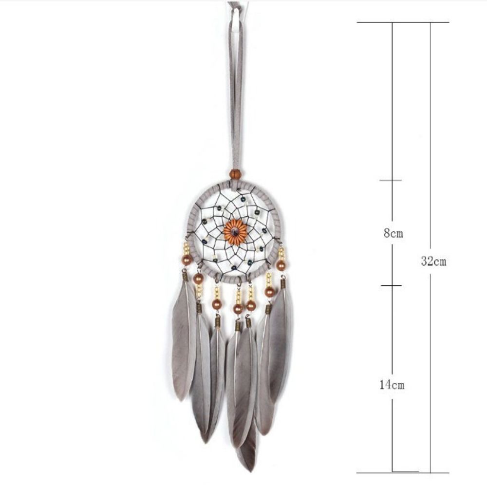 Fashion Feather Home Decoration Dream Catcher Grey Pumpkin Gear Dream Catching Net Pendant Home Wall Decoration Room
