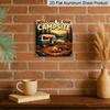 2D Flat, 1pc Vintage Metal Camp Sign - Rustic "Welcome To Our Campsite" Wall Decor Plaque Suitable for Outdoor Use, Cabin, RV, Entrance - Camping