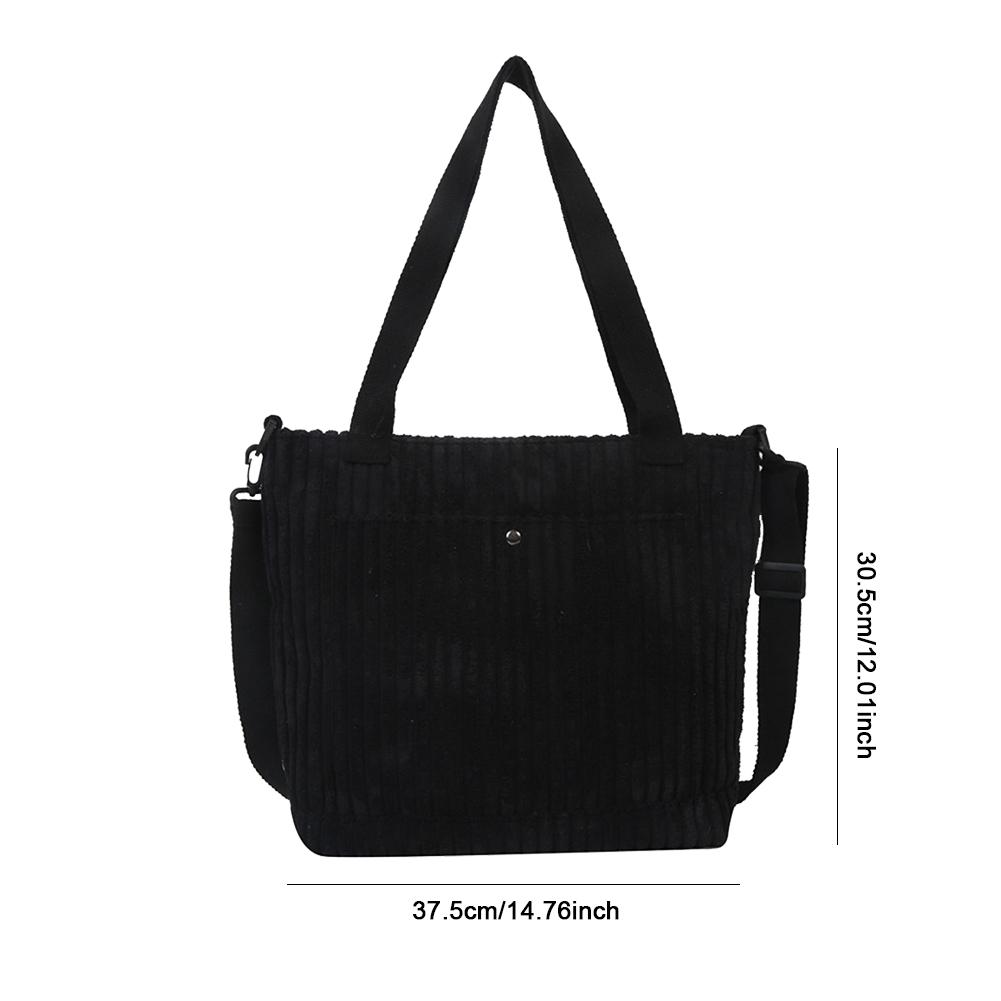 

Женская сумка-тоут, большая вместительная повседневная сумка на слинге, вельветовая однотонная сумка для отдыха, женская сумка для девочек