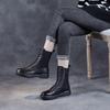 Leather Martin Boots Platform Casual Women's Boots 2025 Autumn and Winter Women's Shoes Small Medium Boots Velvet Short Boots Women