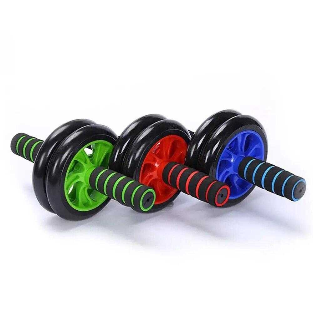 Abdominal Double Wheel Roller Muscle Exercise Equipment Workout Fitness Wheel with Knee Pad Ab Roller Gym Roller Trainer