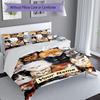 3PC Custom Name Feline Faces Collage Bedding Set Duvet Cover Closure Includes 1 Duvet Cover & 2 Pillowcases for Bedroom