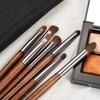 ENZO KEN Natural Pony Hair Wood Eyeshadow Brush Set with Makeup Professional Eye Makeup Brush Travel Brush for Under Nose Eyeliner and Super Soft