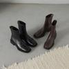 Soft leather version~ Small short boots for women in the autumn of 2025 New thick heel versatile casual fashion elastic thin boots for children