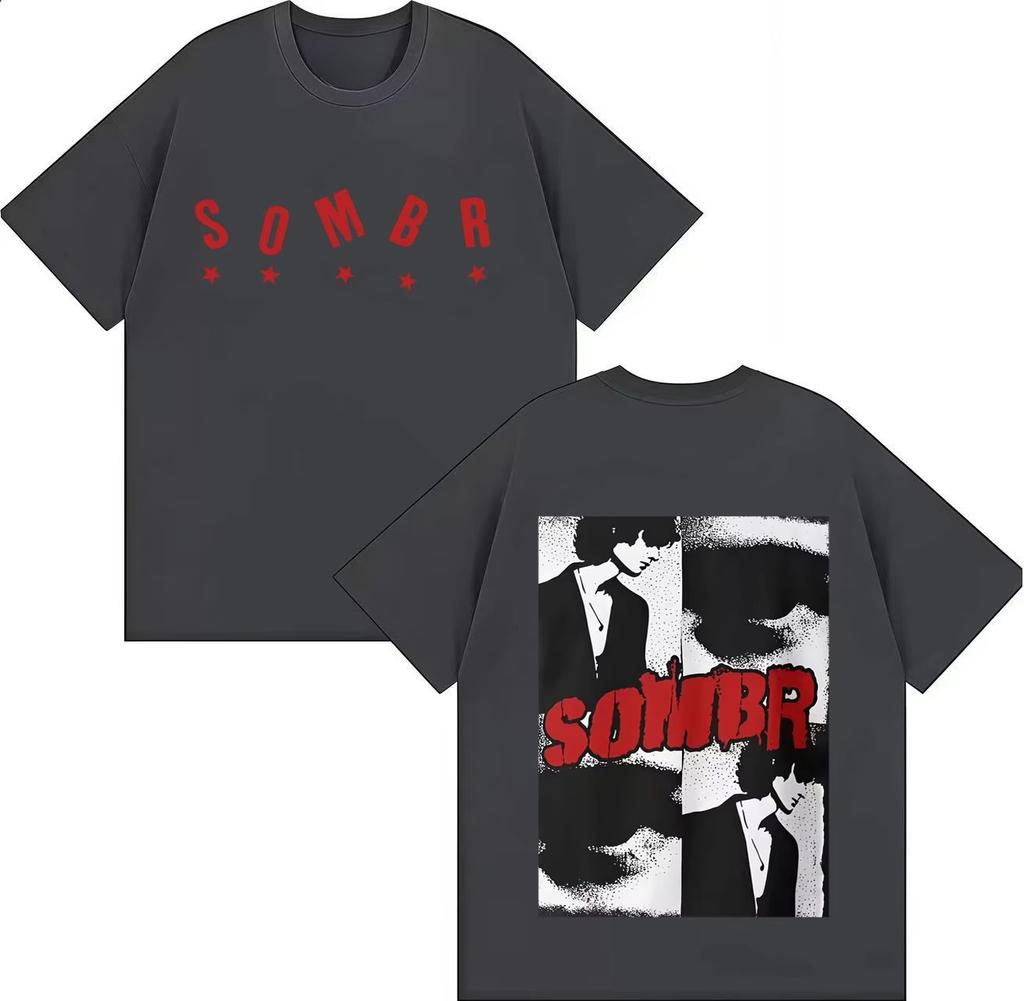 British Singer SOMBRs Classic Poster Fashion Harajuku 2026 Spring summer Highquality Summer Print Pure Cotton Tshirt