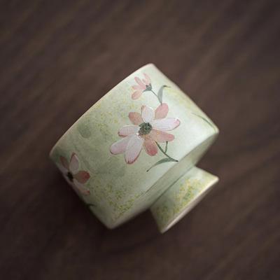 Hand Painted Daisy Ceramic Tea Cup Set Elegant Ladies Tea Tasting High Foot Tea Cup With Gift Box For Home Use
