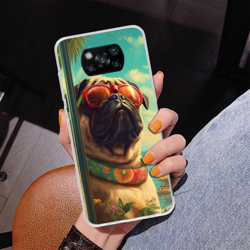 Liebe Mops Niedliche Hundehülle Für Xiaomi Poco X7 X6 X5 Pro F7 Ultra Redmi 15C 15 13C 13 12C 12 10 10A 10C 9 9A 9C 9T Hülle Poco