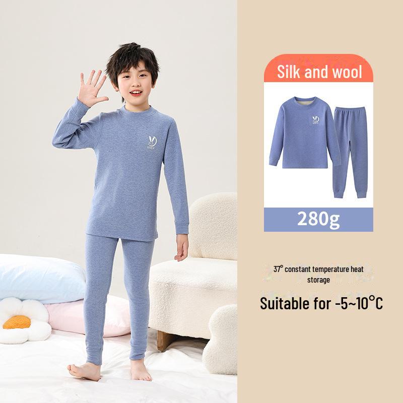 Sous-vêtements d'automne/hiver pour enfants: Ensemble de pyjama chaud de couche de base pour enfants - Vêtement d'intérieur sans coutures comprenant haut et bas