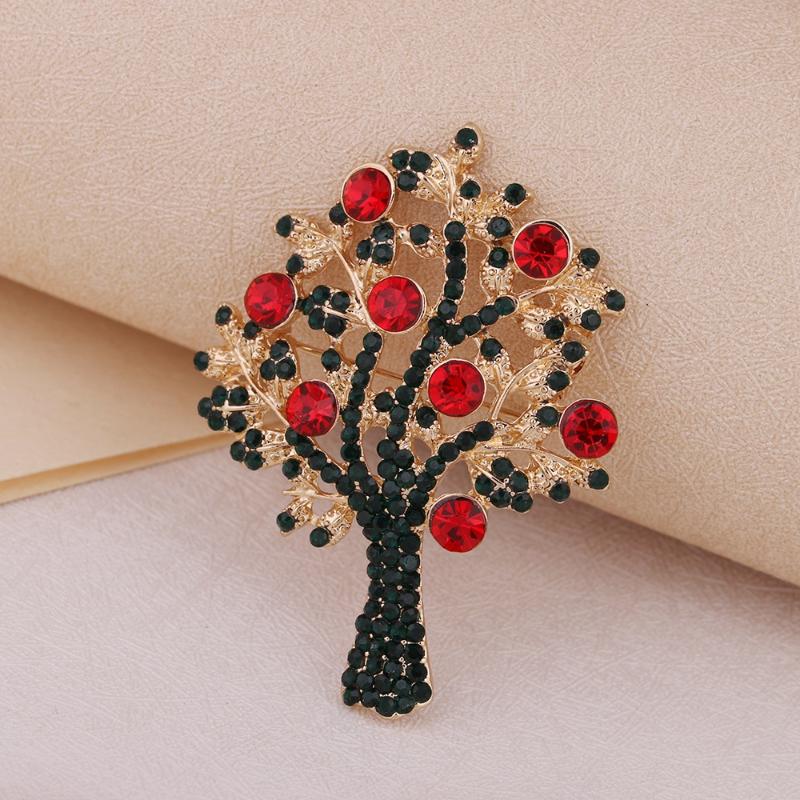 Christmas Rhinestone Christmas Tree Brooches For Women Unisex Botanical Deer Pin Office Party Friend Gifts Jewelry Accessories