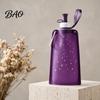 Silicone Travel Bottle 500ML Collapsible Water Bottle, Portable Folding Drinking Bag, Foldable Sport Pouch with Lanyard for Outdoor Hiking Cycling