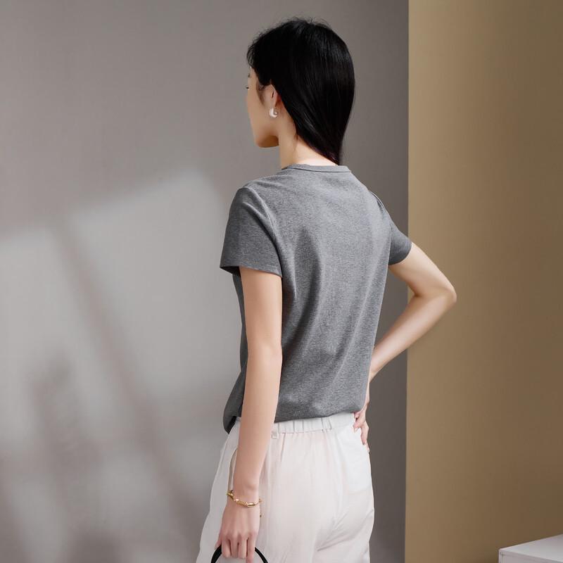 SOFSIL 2026 Summer Plain Short Sleeve T-Shirt for Women