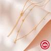 Simple Wind Round Bead Row Diamond White Zircon Necklace Female High-End Light Luxury Collarbone Chain