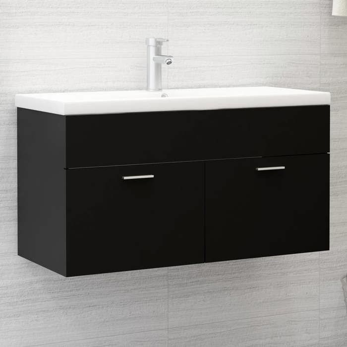 VidaXL Armoire d'Evier avec Lavabo Intégré Meuble de Rangement Placard de Salle de Bain Armoire de Rangement Toilette 3071289