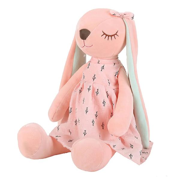 Pink Rabbit Plush Toy with Dress 45 Cm for Girl