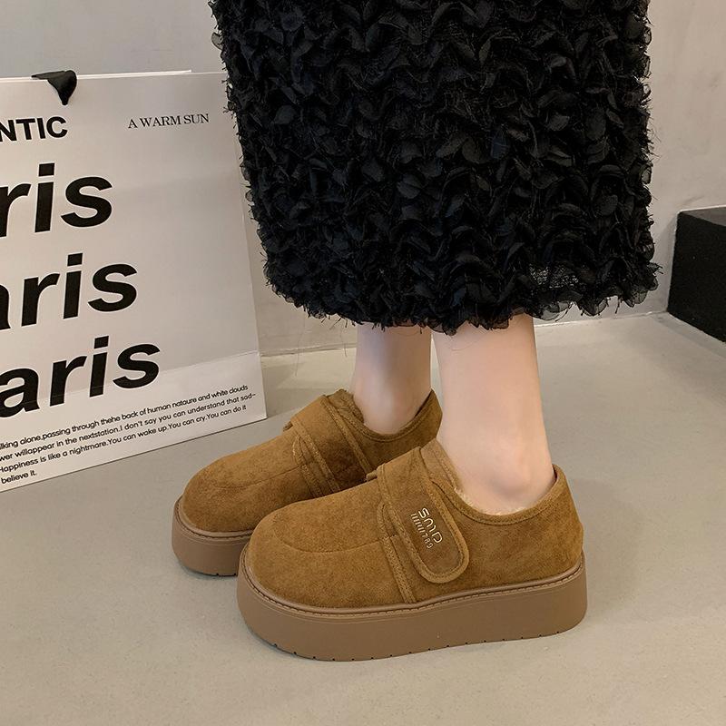 Fashion Velcro Thick-soled Velvet Women's New Winter Warm Cotton Shoes Outer Wear Design Cotton Boots