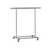 Porte-vêtements sur roulettes, Barre à vêtements robuste, avec barre d'étendage extensible, Capacité de charge de 90 kg, Assemblage facile, Portable, Argent