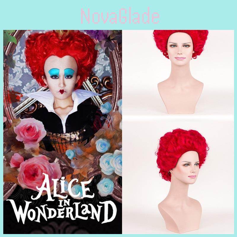 Enchanting Alice In Wonderland Queen Of Hearts Burgundy Curls Wig For Spectacular Cosplay