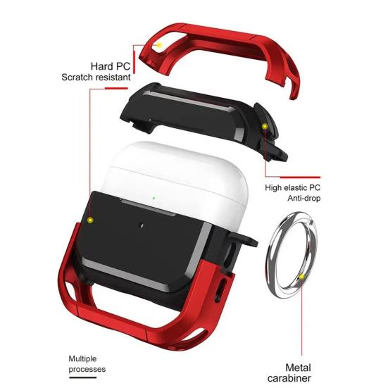 Earphone Case for AirPods Pro 3 Charging Case Portable Shockproof Wireless Earbud Protective Cover Full Coverage Shell Skin with Metal Ring