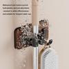 Mop And Broom Holder Heavy Duty Broom Storage Rack Wood Mop Organizer Self Adhesive Mop And Broom Hanging Rack for Bathroom Balcony Cleaning Tools