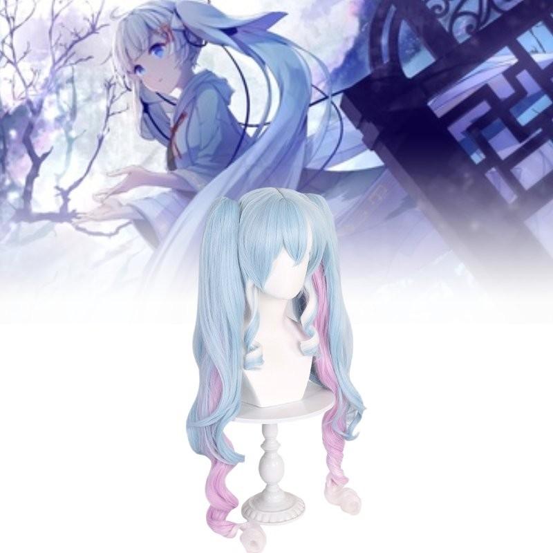 Lange Snow Miku Cosplay-Perücke aus hitzebeständiger Kunstfaser für Damen, perfekt für jeden Hautton